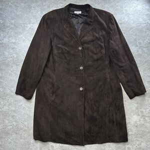 Tamotsu New York Brown Genuine Suede Leather Coat Women’s 20W Long Jacket